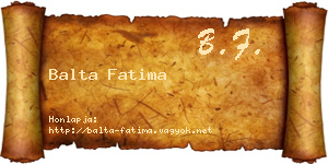 Balta Fatima névjegykártya